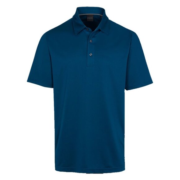 Dunning Carlow Solid Jersey Performance Player Polo L Navy Blue Heritage Golf - Picture 1 of 12